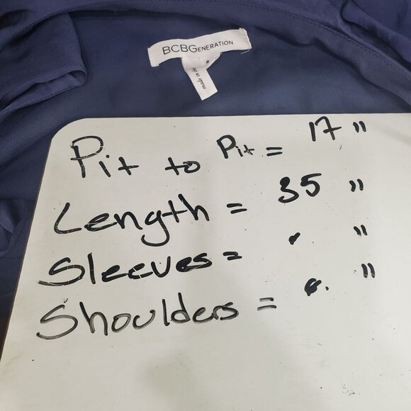 BCBGGENERATION Womens Dress Size 6 One Shoulder Ruffle Blue Smoke Side Zip Short - Picture 4 of 8